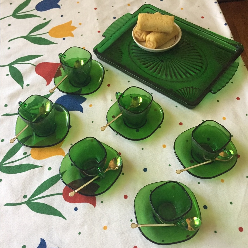 ONE OF A KIND Demitasse Set with tray-Vintage